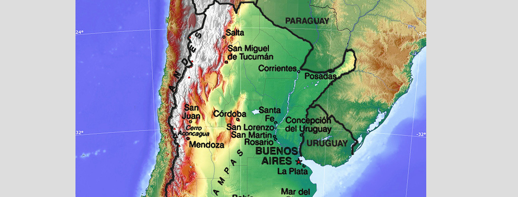 Topografische Karte von Argentinien