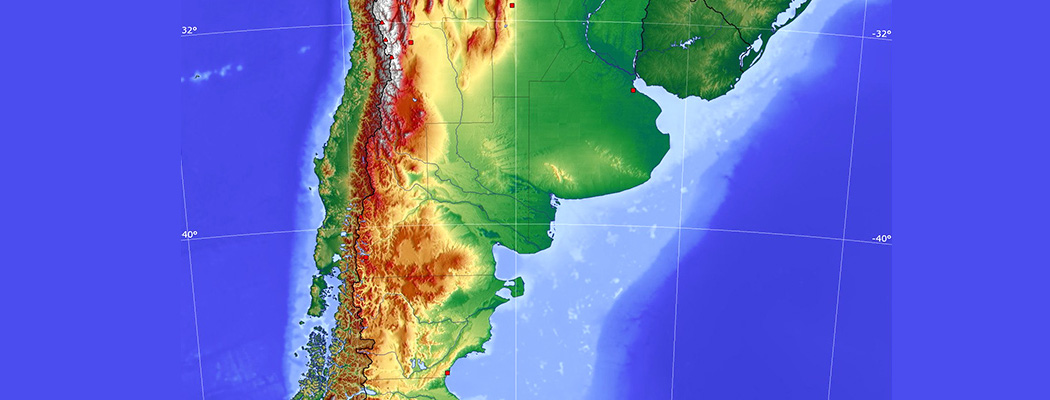 Reliefkarte Argentinien